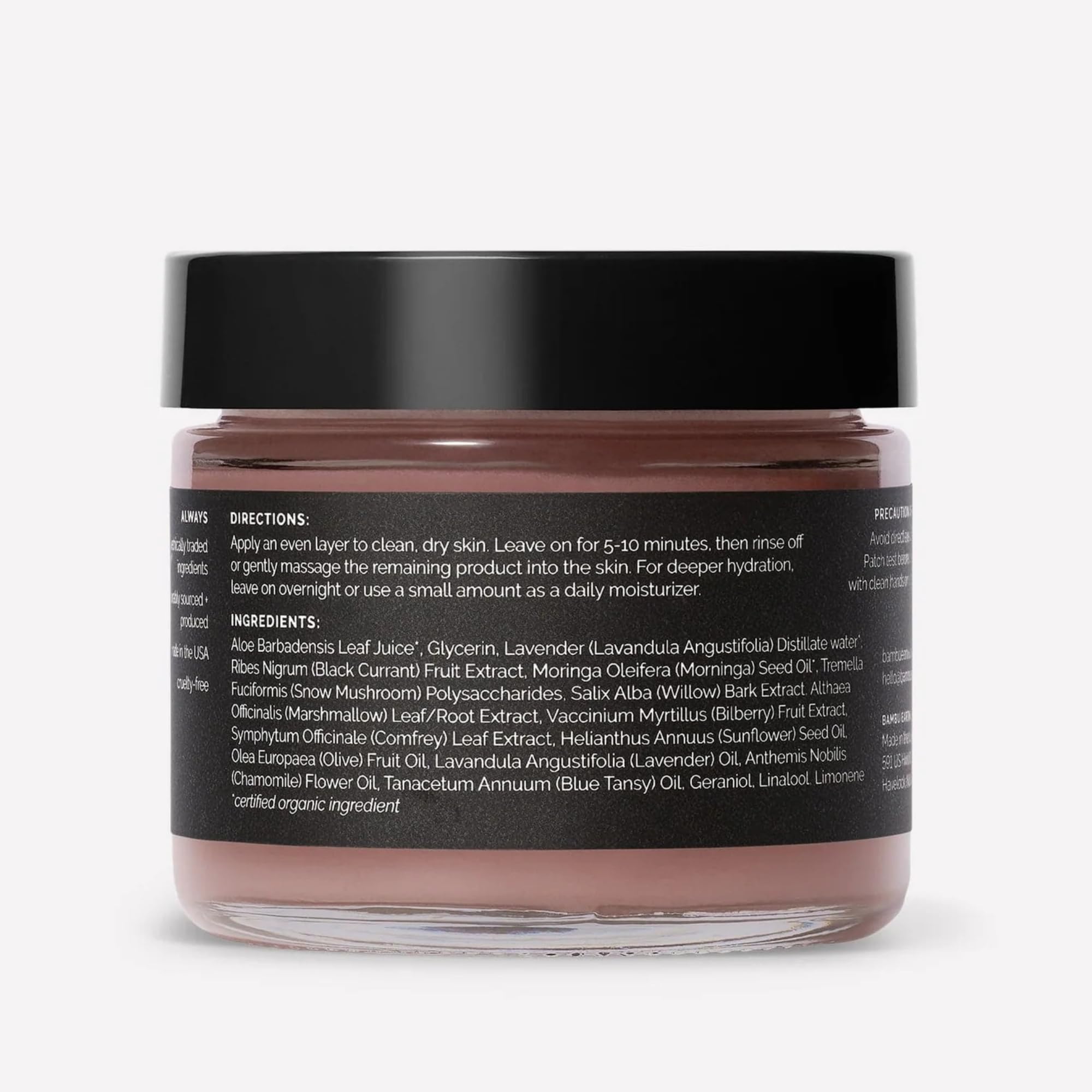 BAMBU EARTH bilberry snow mushroom mask jar ready for nourishing routine