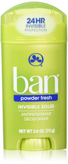 Ban deodorant two-pack front view showing invisible solid protection