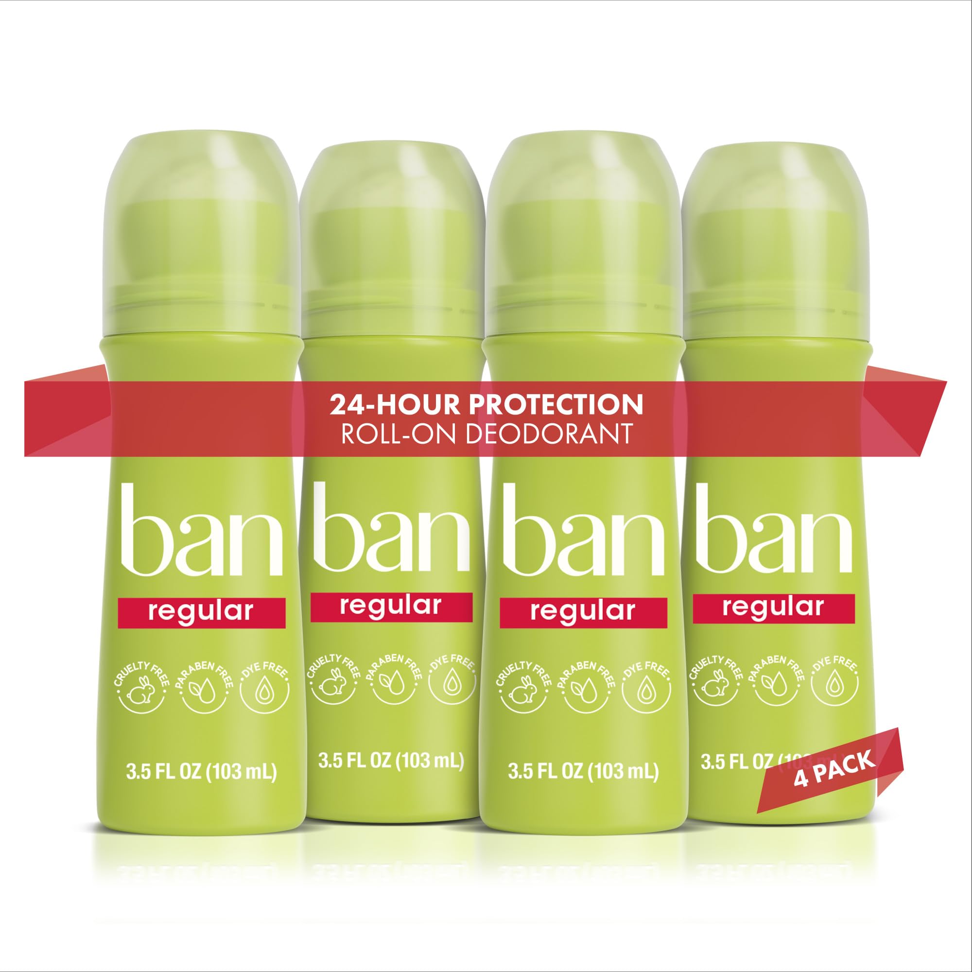 Ban Invisible Roll-On clear application on skin with no visible residue.
