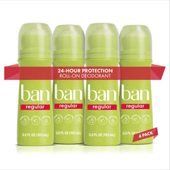 Ban Invisible Roll-On clear application on skin with no visible residue.