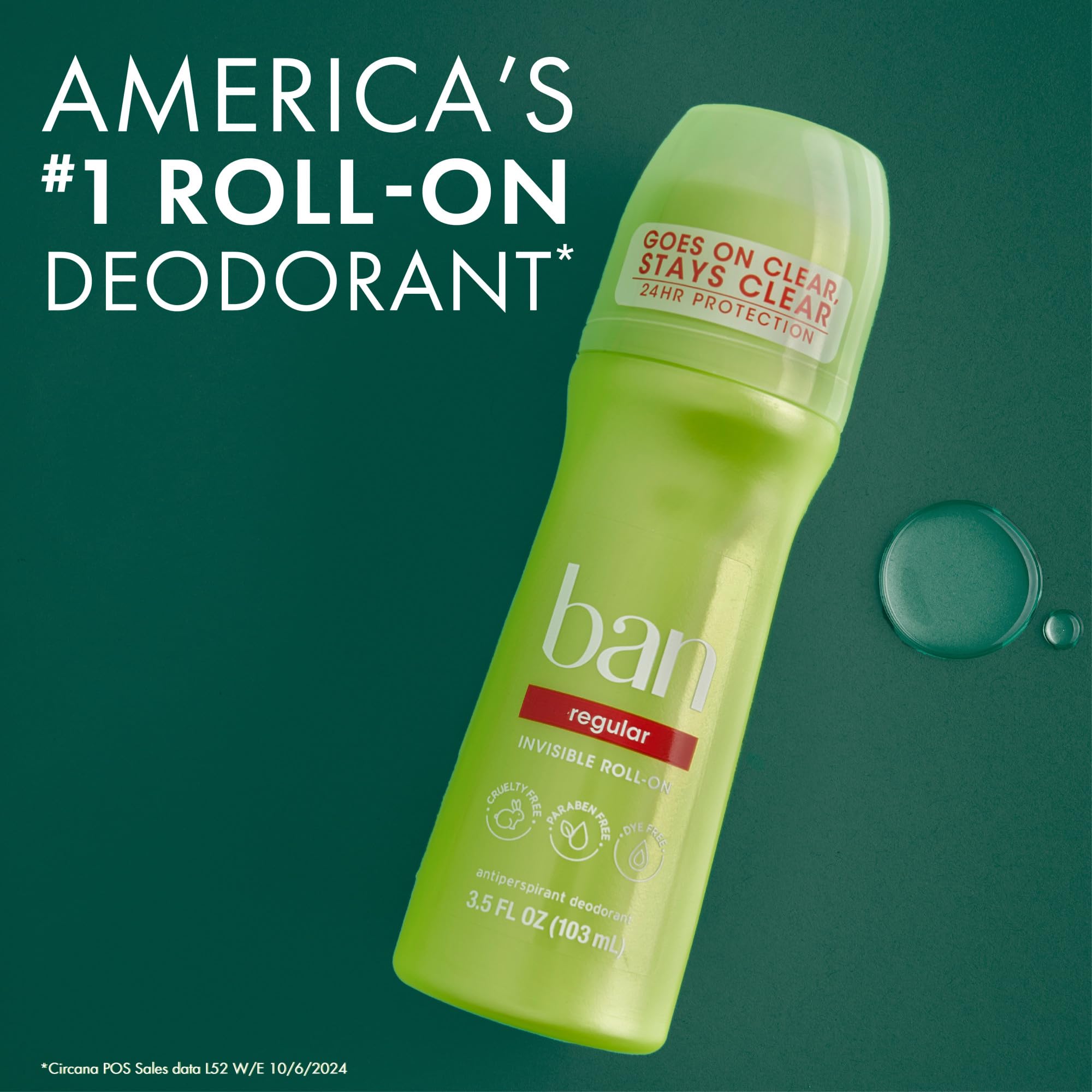 Ban Invisible Roll-On is a unisex option for everyday wear.