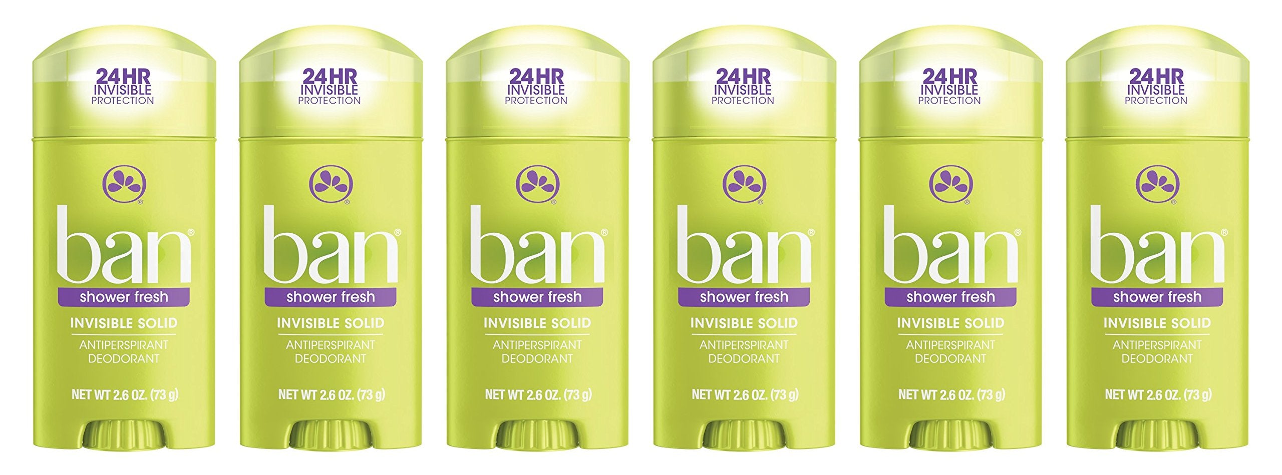 Ban Invisible Solid Shower Fresh bottle showing 24 hour odor and sweat protection