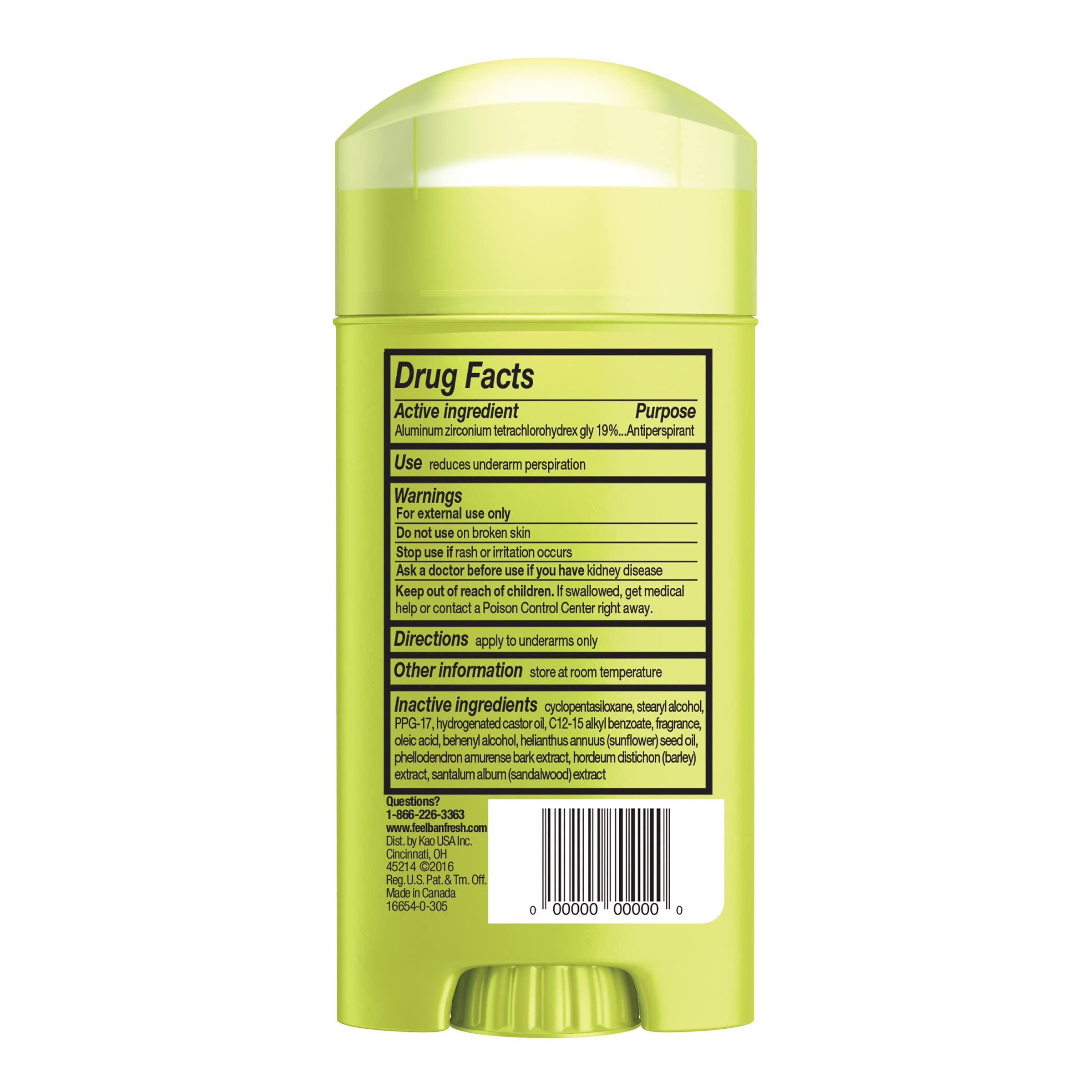 Ban Original Unscented ingredient kihada mention on packaging.