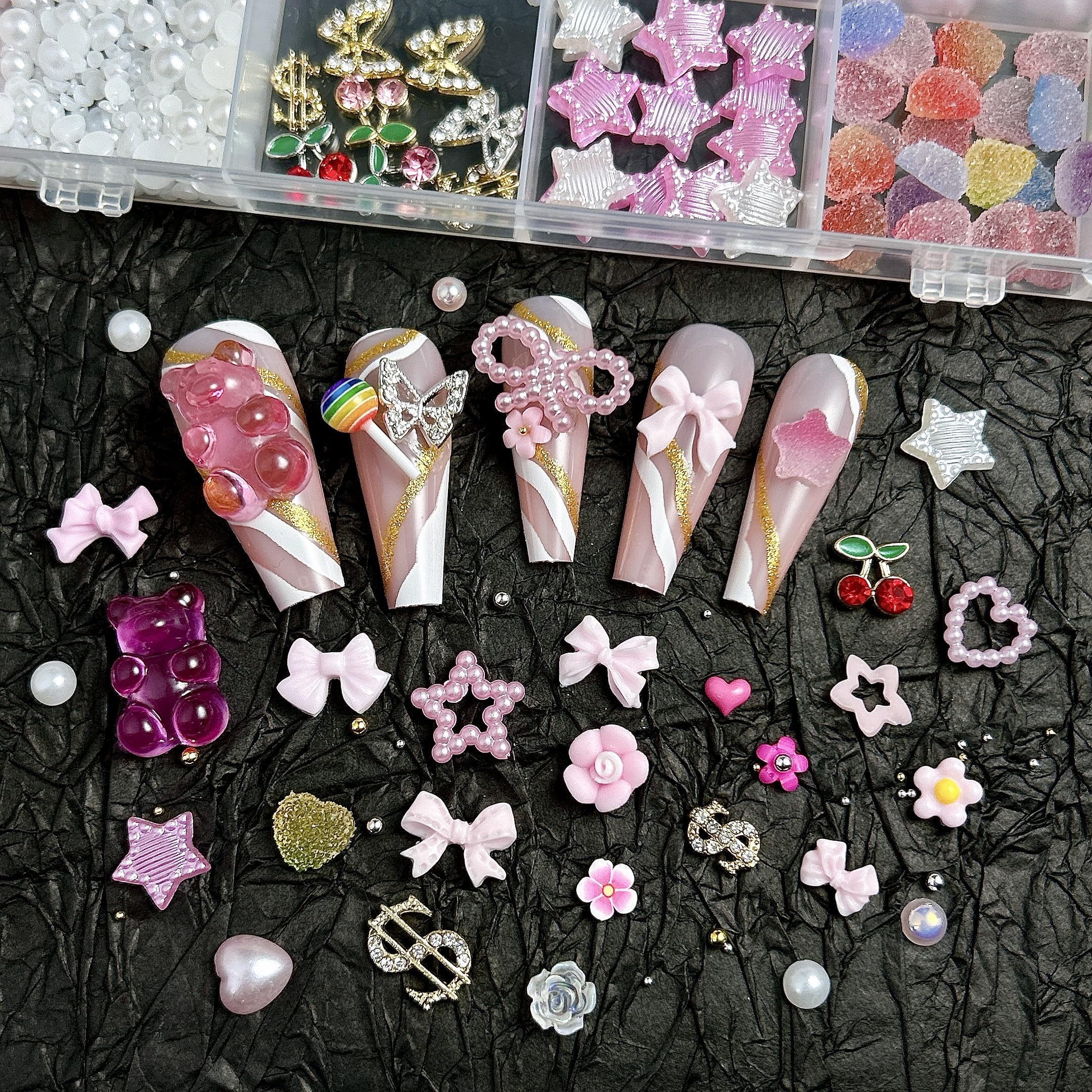 BANA ART candy lollipop nail gems for playful nail designs