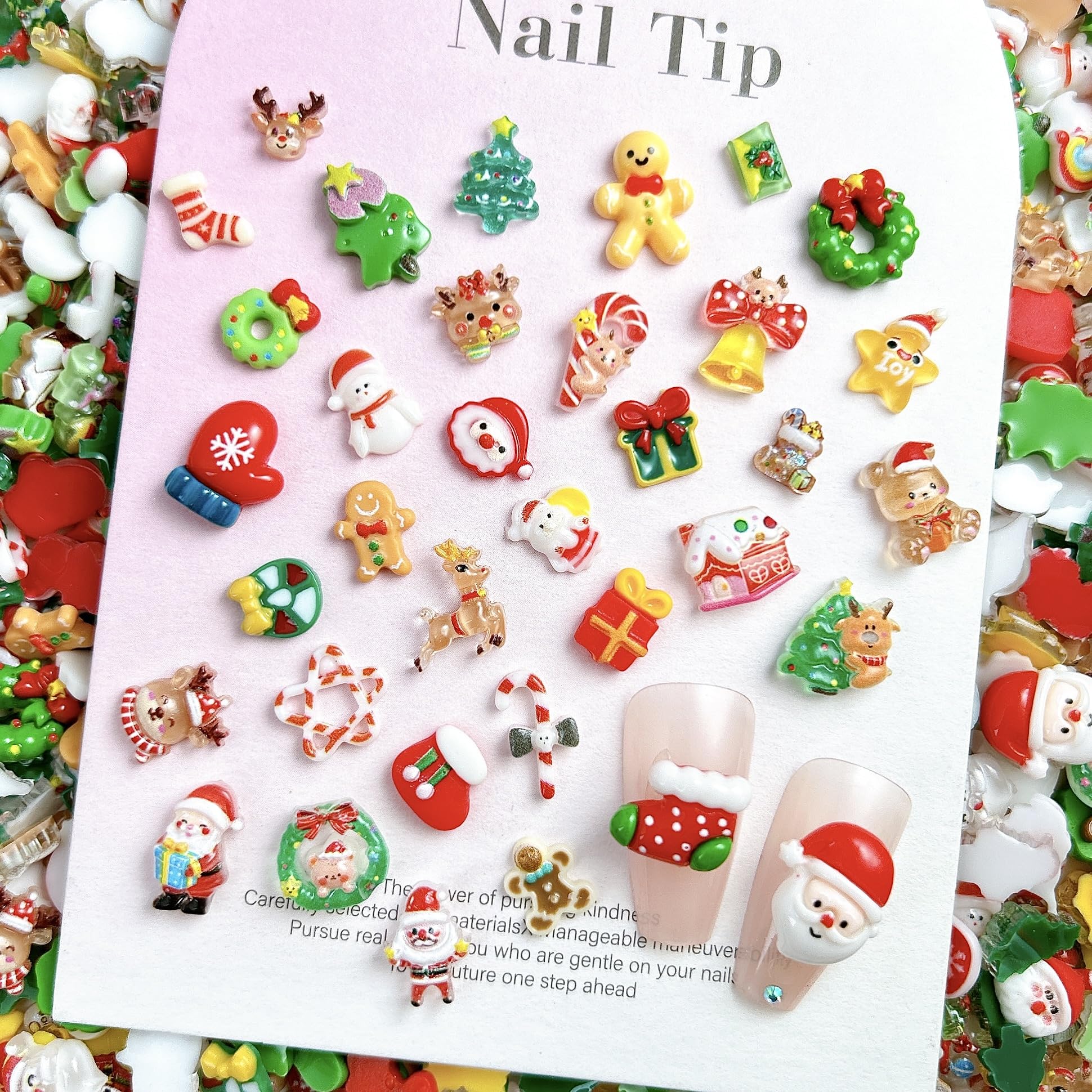 BANA ART Candy cane charm creates classic seasonal nail details.