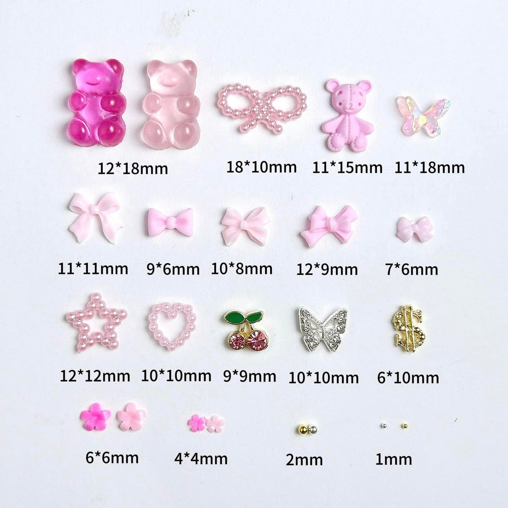 BANA ART flower and butterfly nail charms for whimsical looks