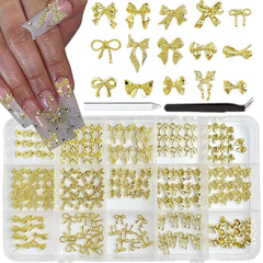 BANA ART gold bow nail charm style 01 adds subtle shimmer for elegant nails