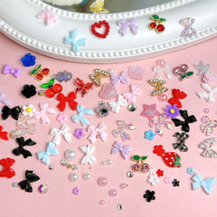 Bana Art bows and flowers in six colors for chic nails.