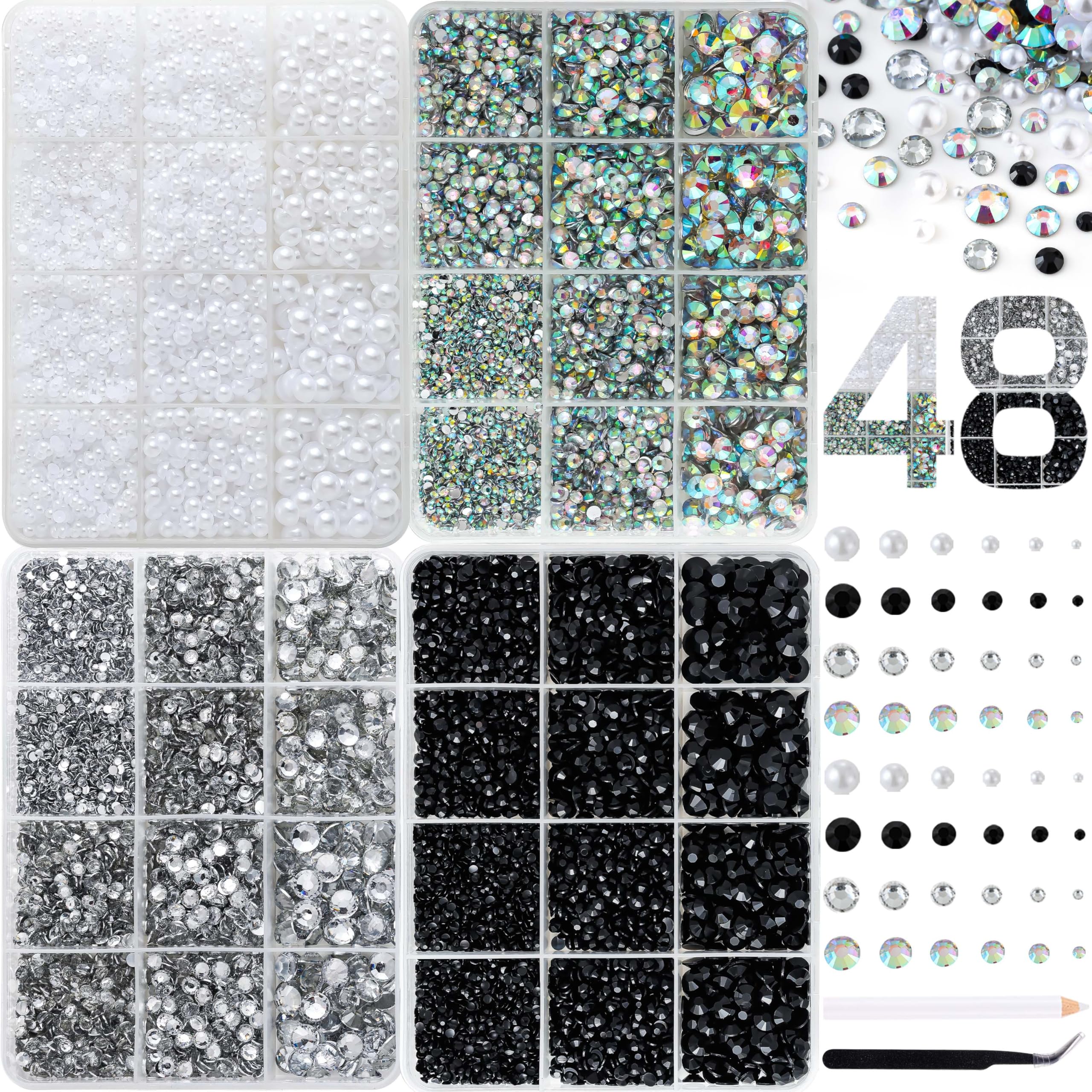 BANA ART nail charms pearls kit close-up with varied sizes for DIY nail art