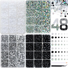 BANA ART nail charms pearls kit close-up with varied sizes for DIY nail art