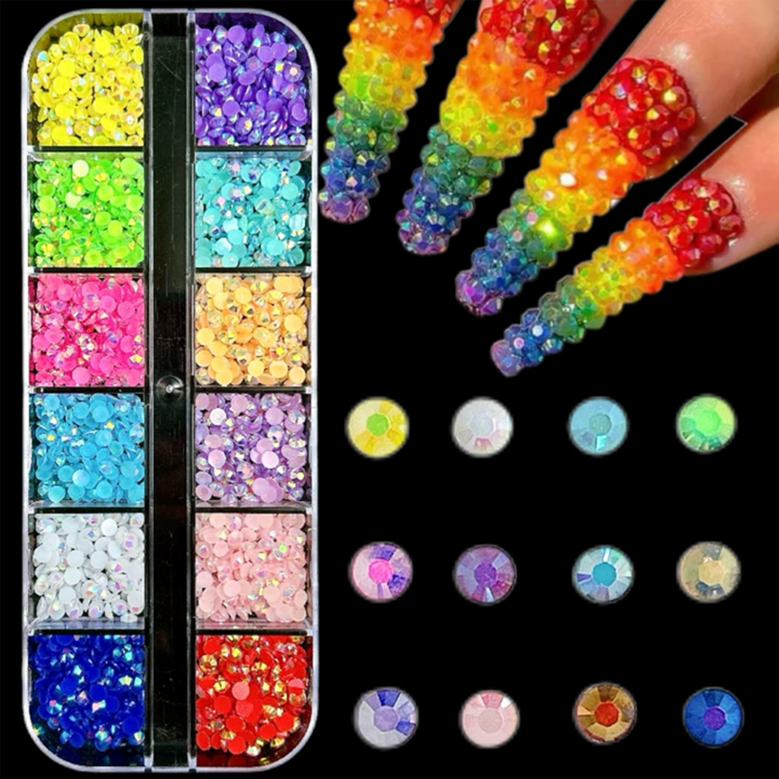 BANA ART 3mm resin jelly rhinestones and charms add dimensional sparkle