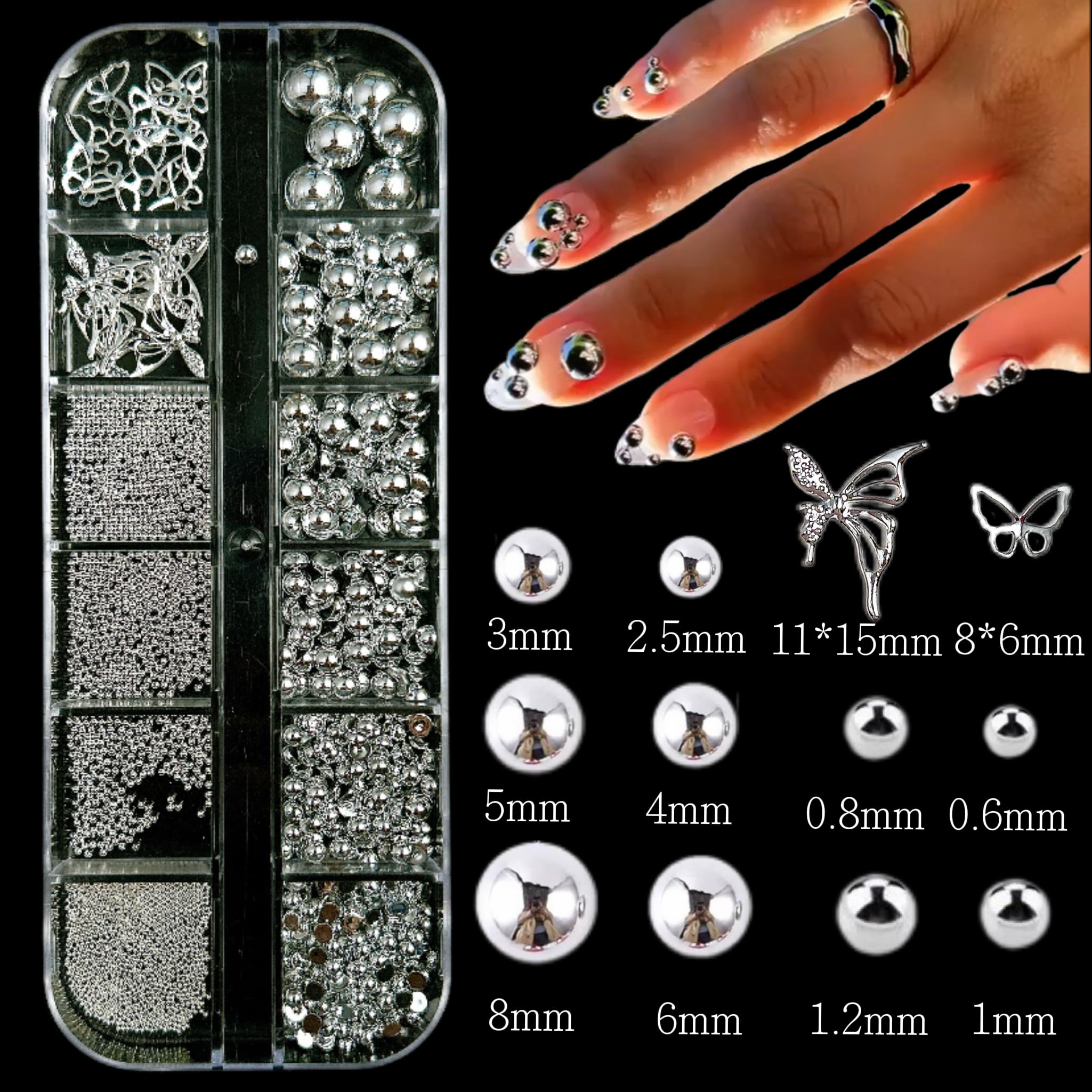 BANA ART box 5 offers silver rivet decorations in four shapes for texture