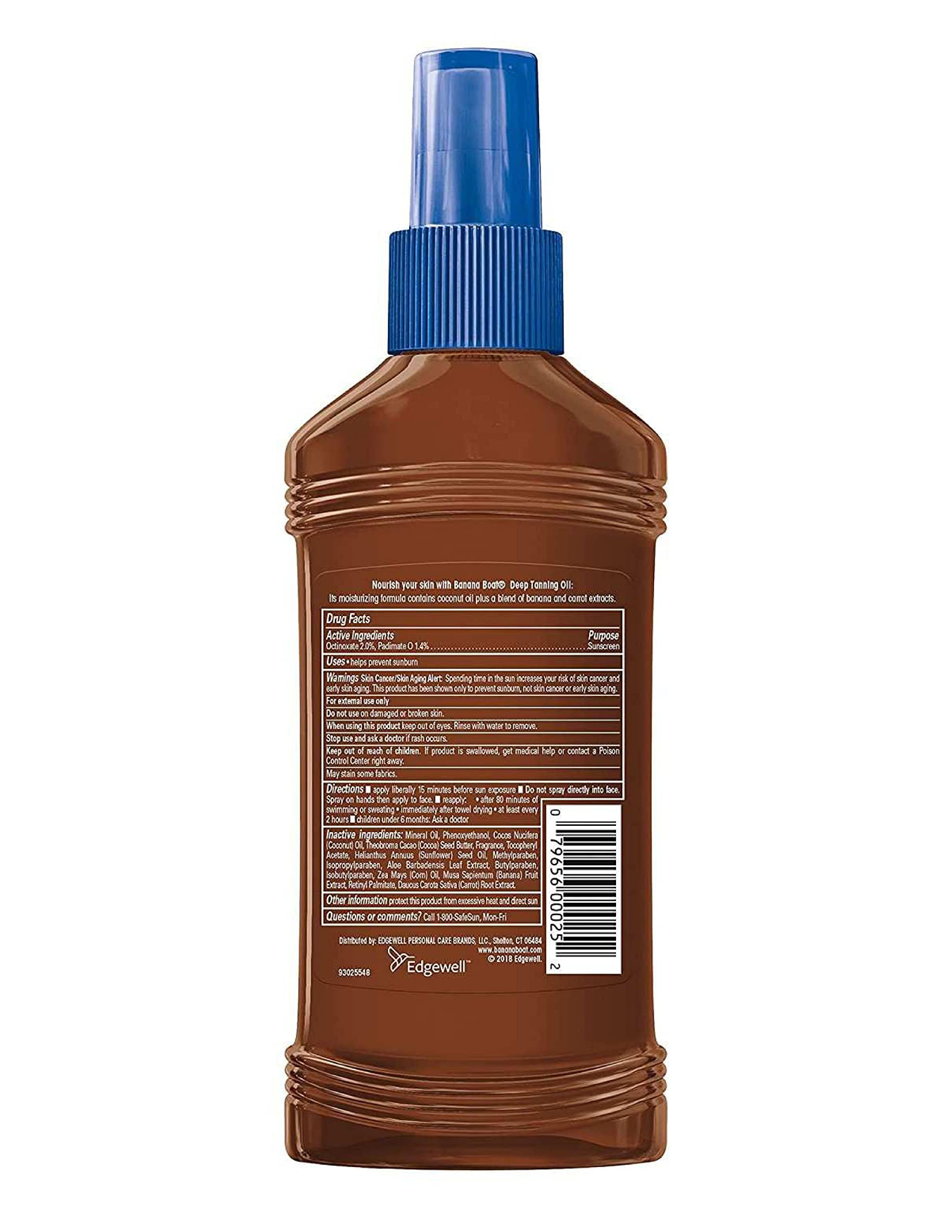 Banana Boat coconut and carrot extracts closeup emphasizing moisture-rich formula.