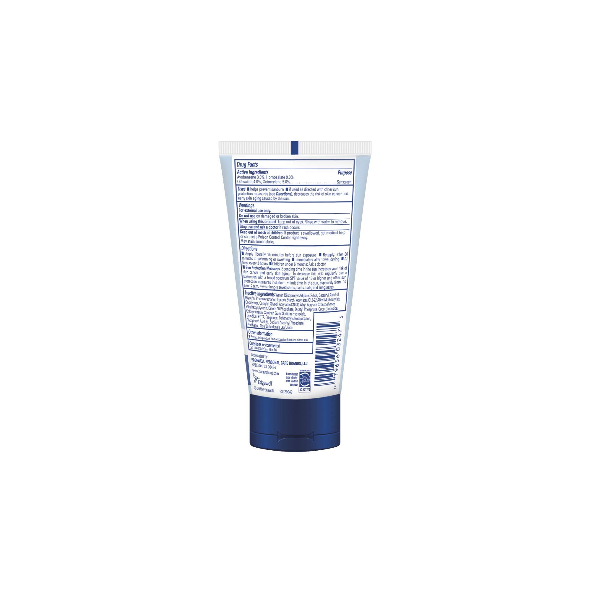 Banana Boat Light As Air SPF 50 tube shown being squeezed for easy application.