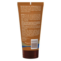 Banana Boat self-tanning lotion texture closeup highlights oil-free formula for quick-drying results.