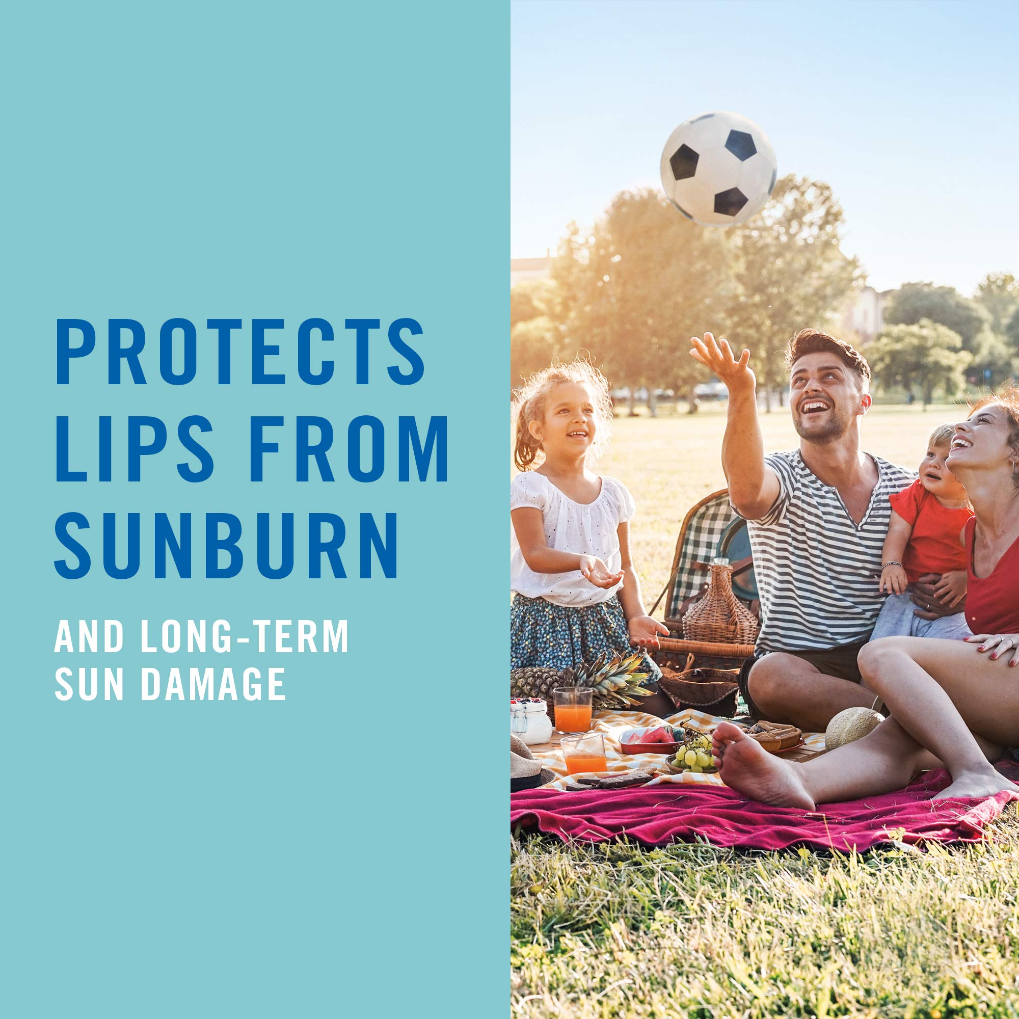 Banana Boat SPF lip balm demonstrates water resistance for outdoor activity.