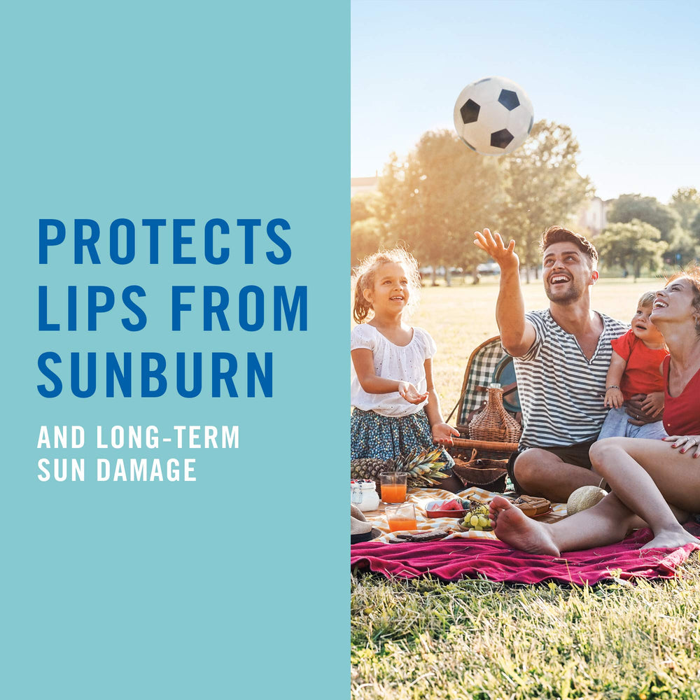 Banana Boat SPF lip balm demonstrates water resistance for outdoor activity.