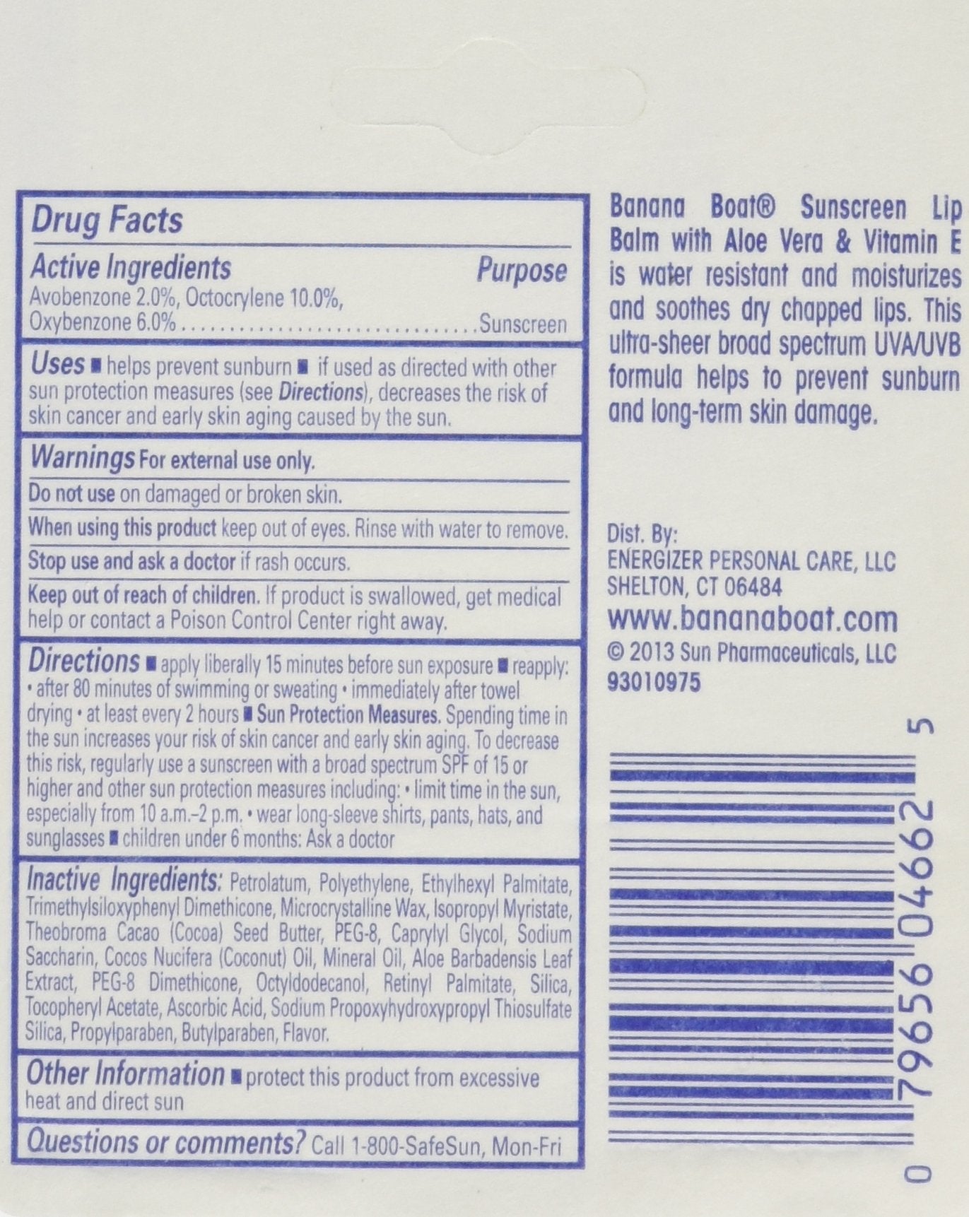 Banana Boat SPF45 lip balm application close-up with creamy texture