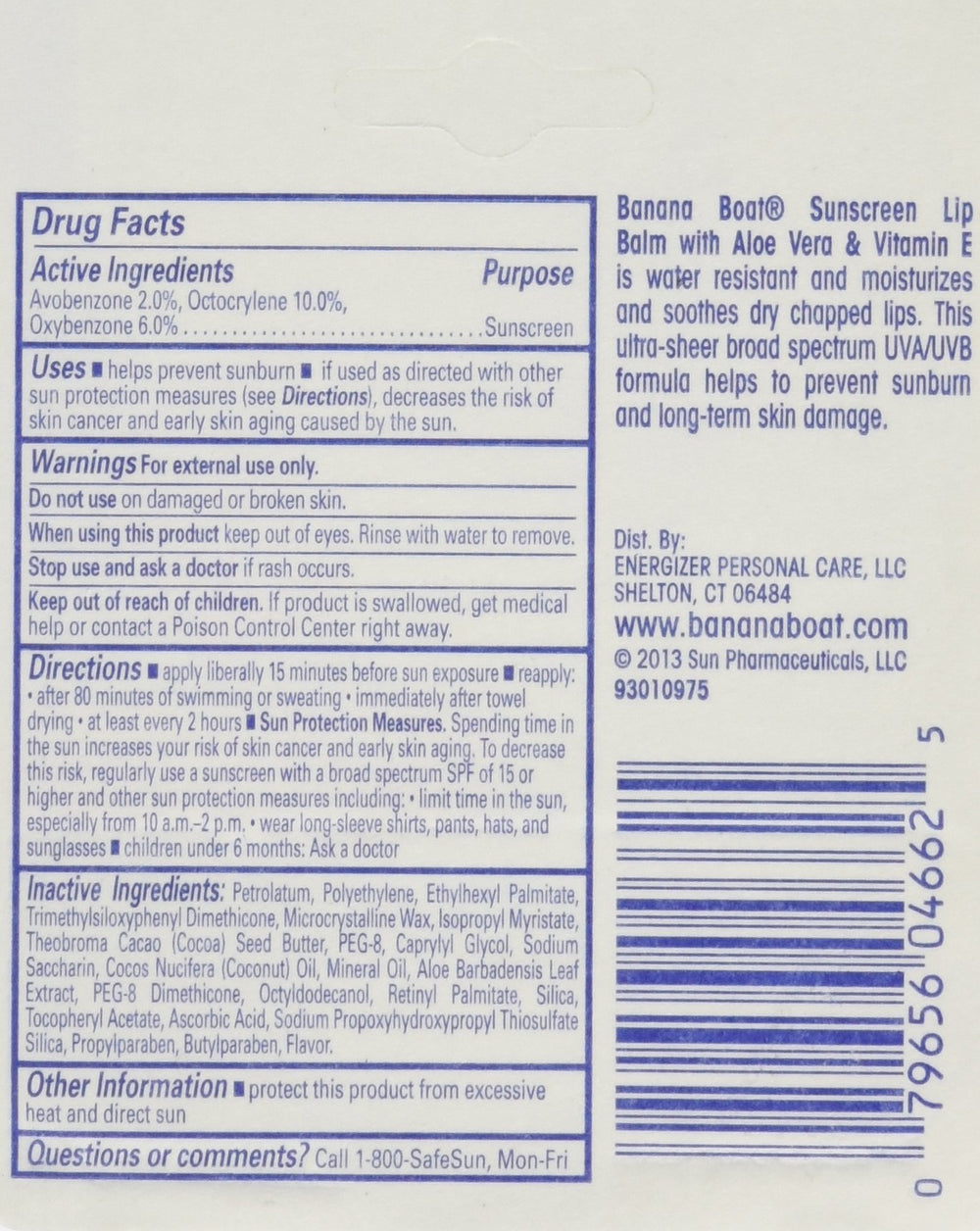 Banana Boat SPF45 lip balm application close-up with creamy texture