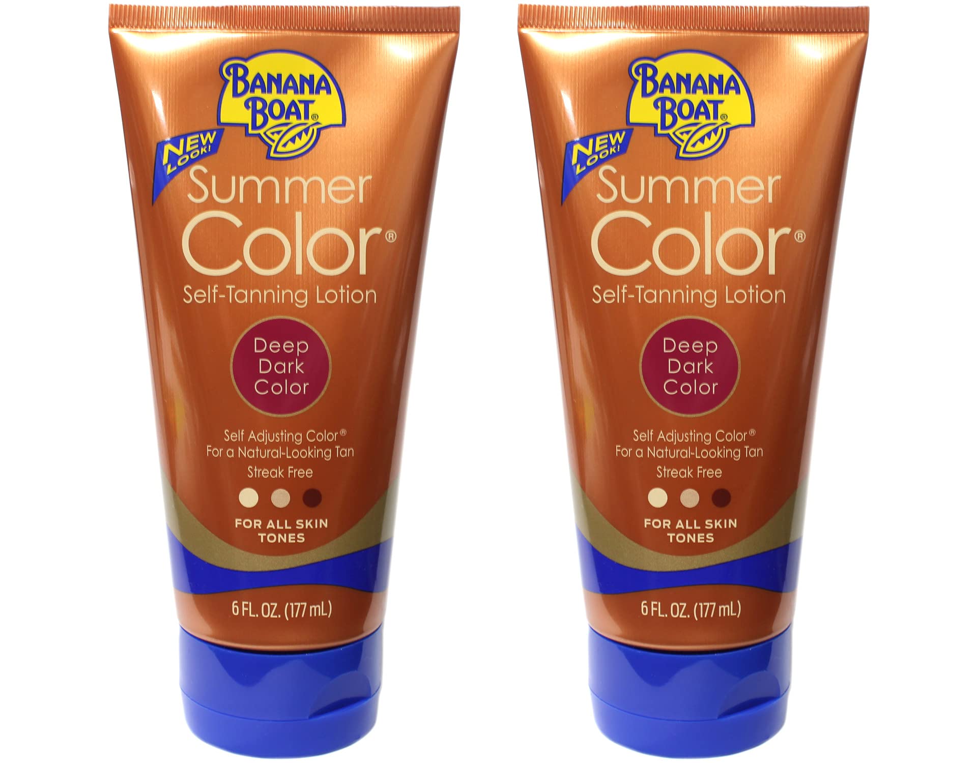 Banana Boat Summer Color self-tanning lotion pack two tubes for natural-looking tan
