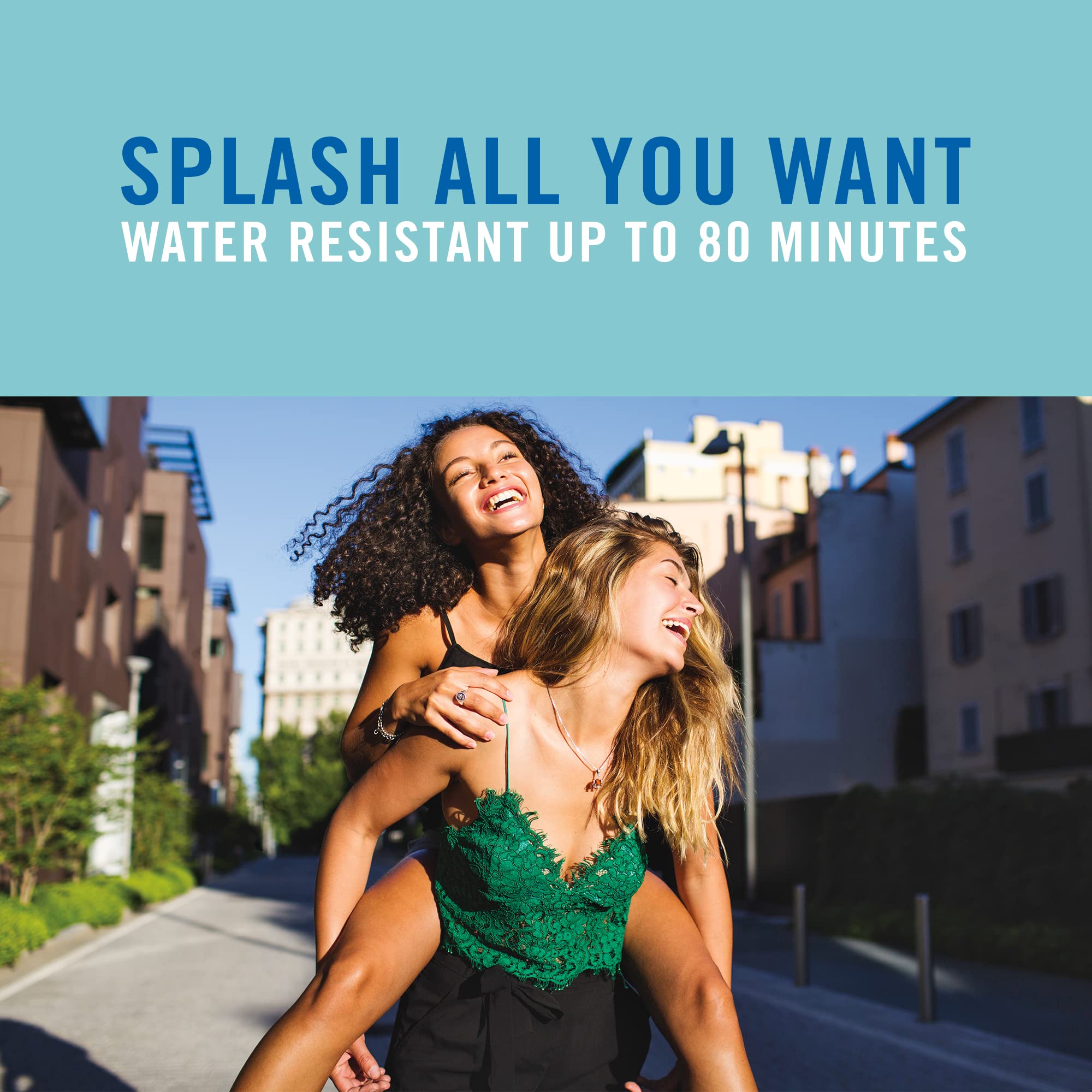 Banana Boat Water Resistance label highlight up to 80 minutes protection.