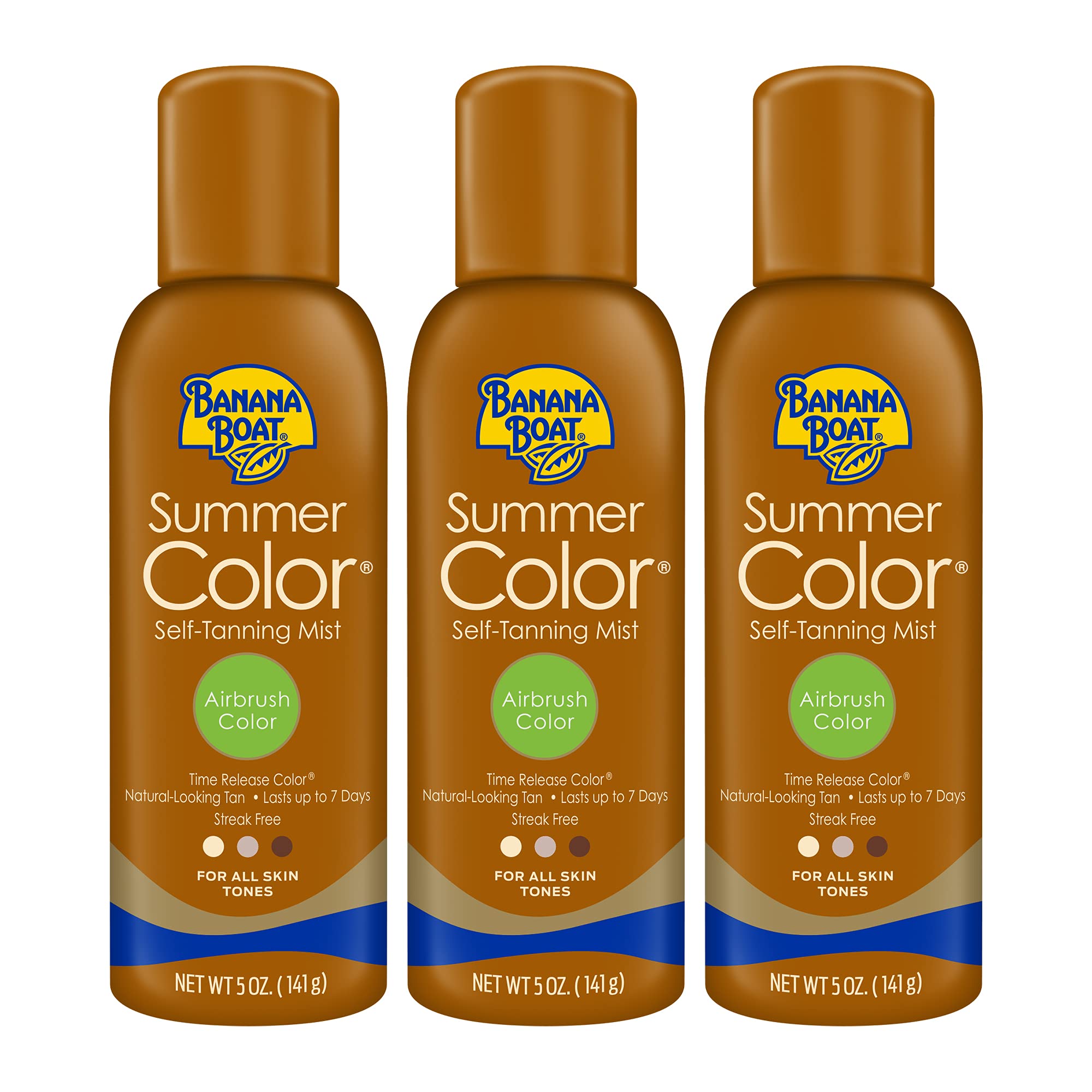 Banana Boat self tanning spray airbrush color for an even tan.