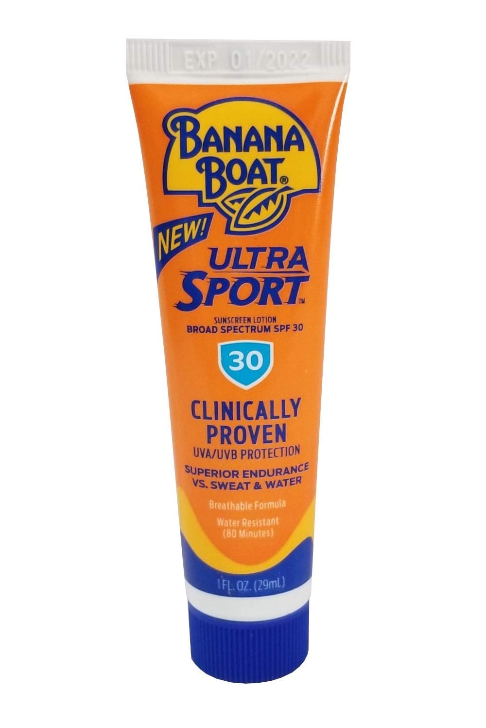 Banana Boat Sport sunscreen endures sweat and water during outdoor activity.