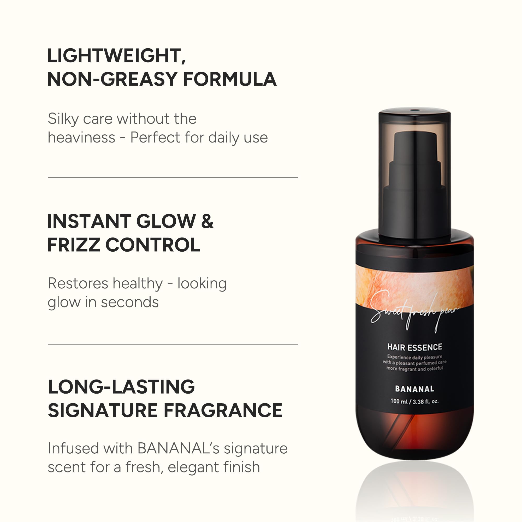 BANANAL 2-in-1 bottle closeup shows a lightweight, non-greasy formula.