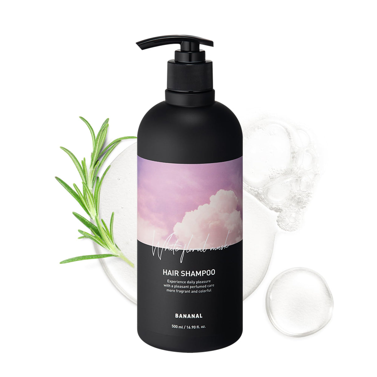 BANANAL Korean Rosemary Shampoo bottle showcases gentle cleansing for balanced scalp.