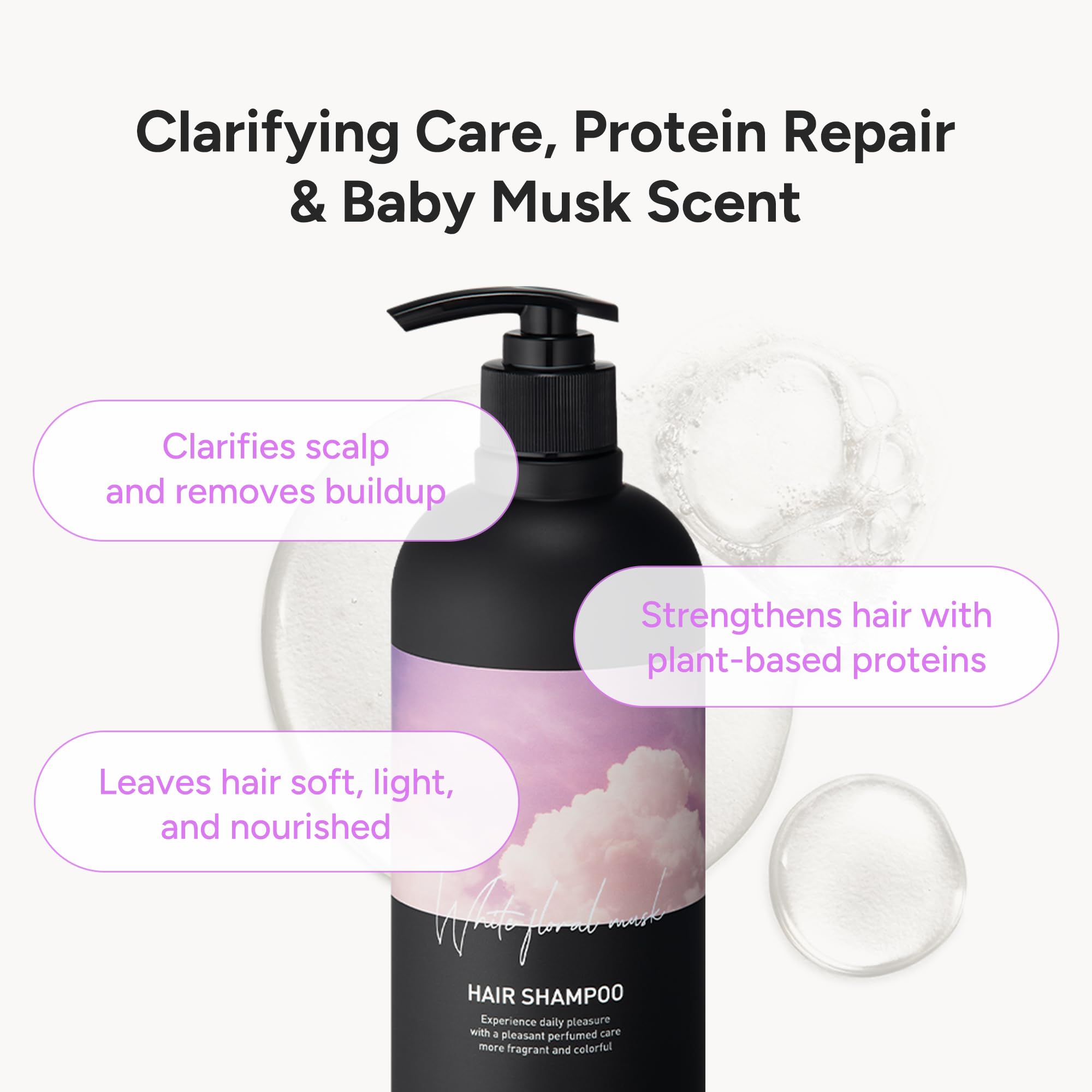 BANANAL Korean Rosemary Shampoo on hair demonstrates strengthening and hydration.