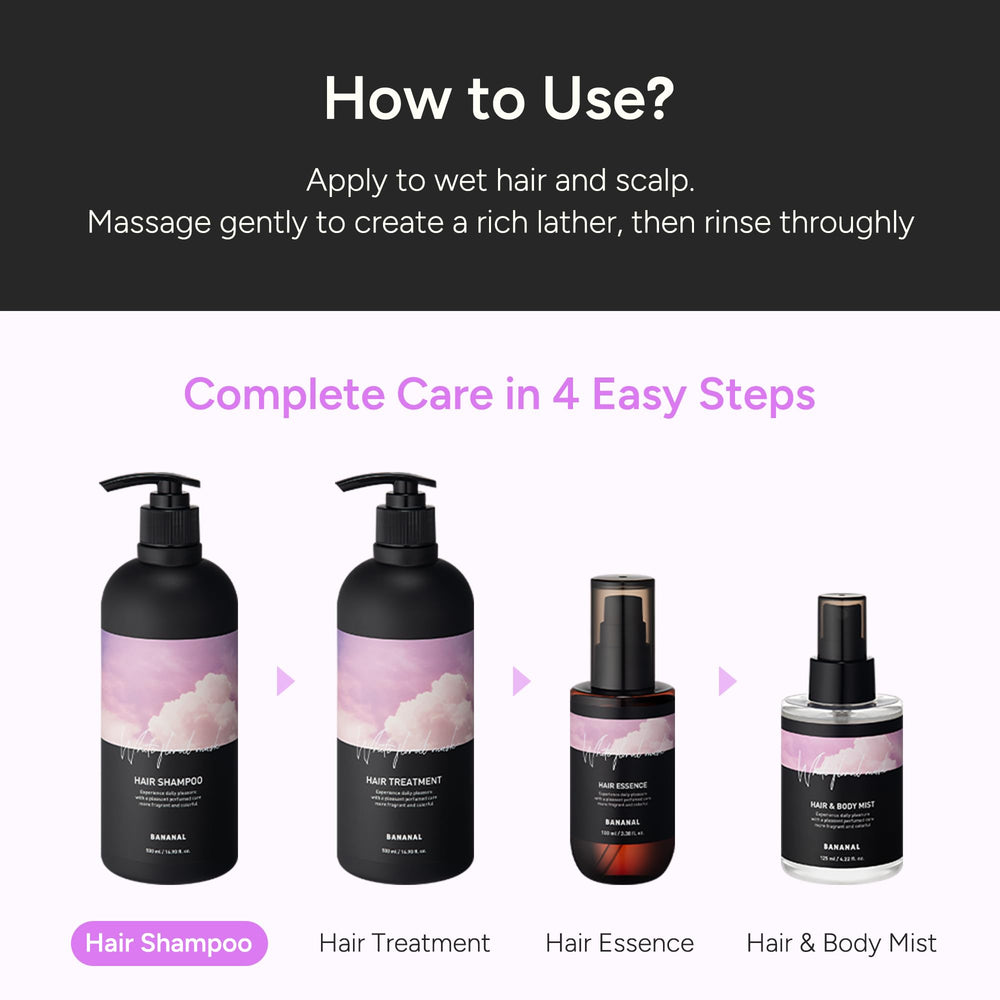 BANANAL Korean Rosemary Shampoo packaging on shelf communicates clean botanical care.
