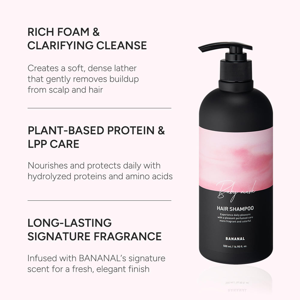 BANANAL Korean Shampoo creamy lather spreads evenly from roots to ends.