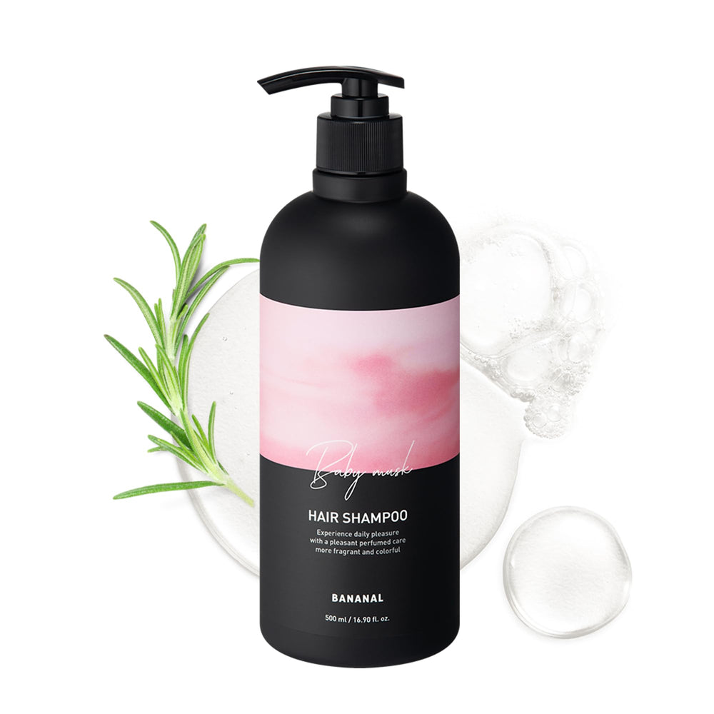 BANANAL Korean Shampoo bottle with rosemary oil for a gentle cleanse.