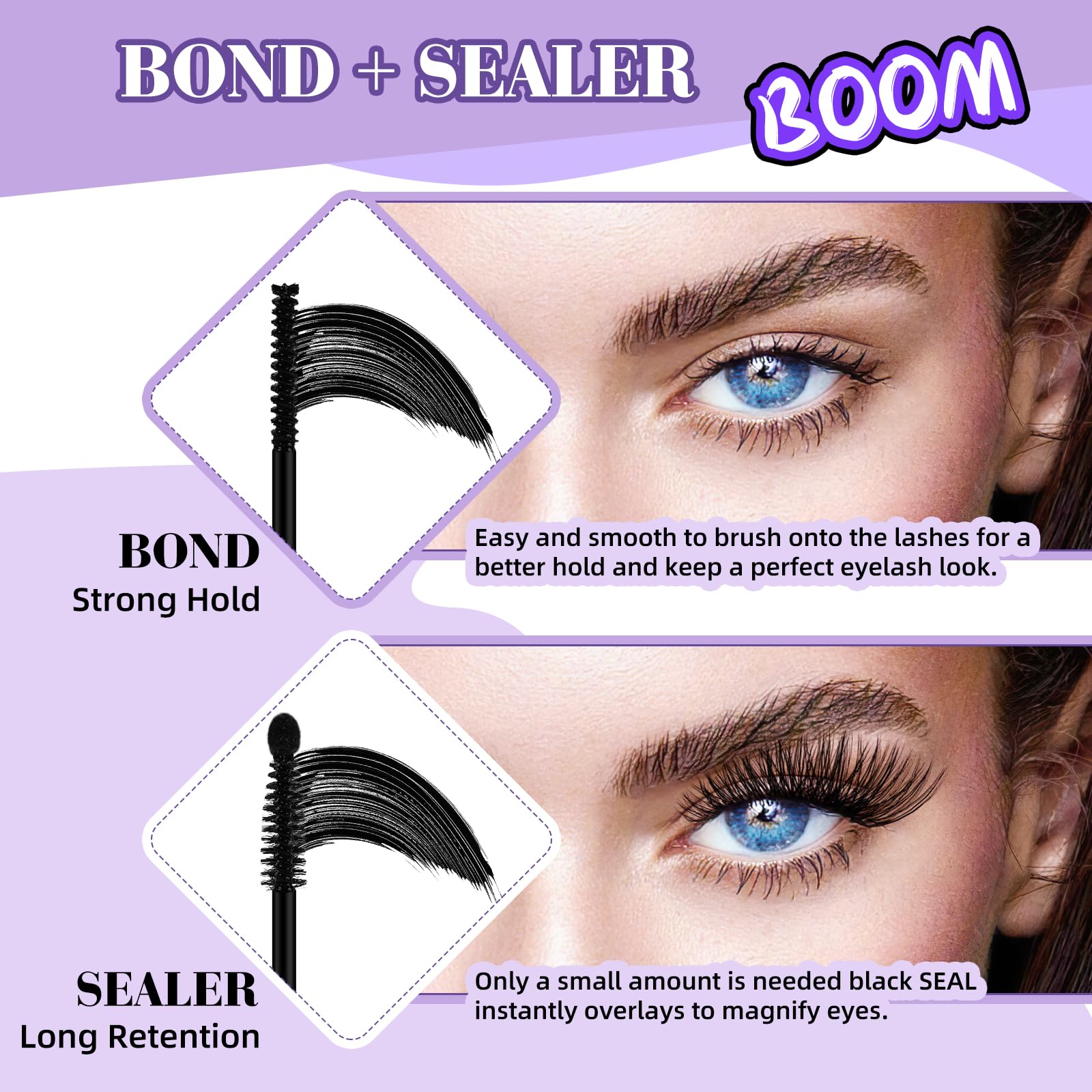 B&Qaugen alcohol-free lash glue is gentle and non-irritating.