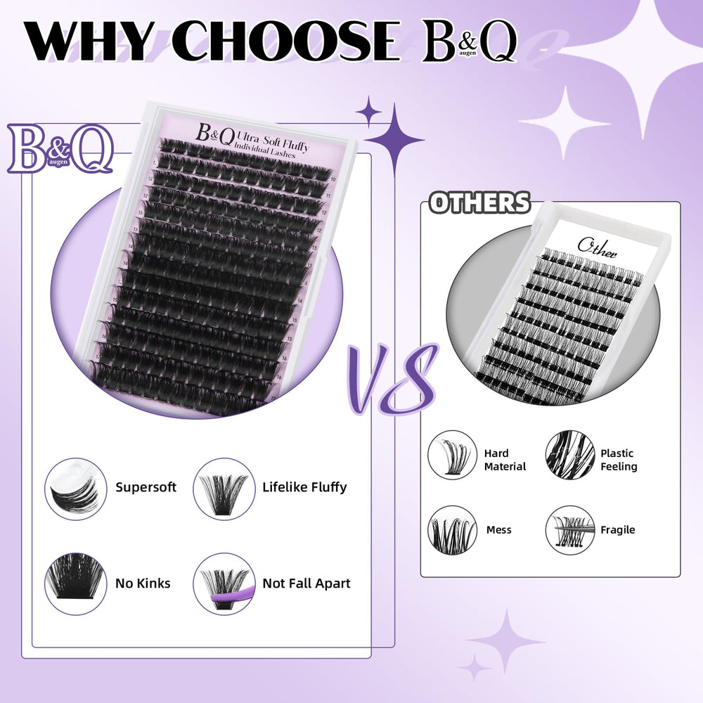 B&Qaugen fine fibers keep lashes light yet visibly dense.