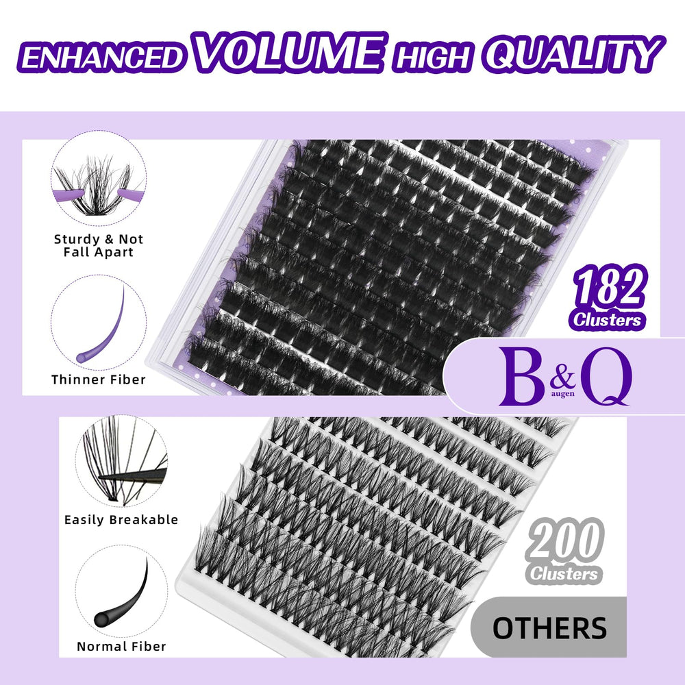 BandQaugen 3D volume close-up on fluffy lash clusters 200D