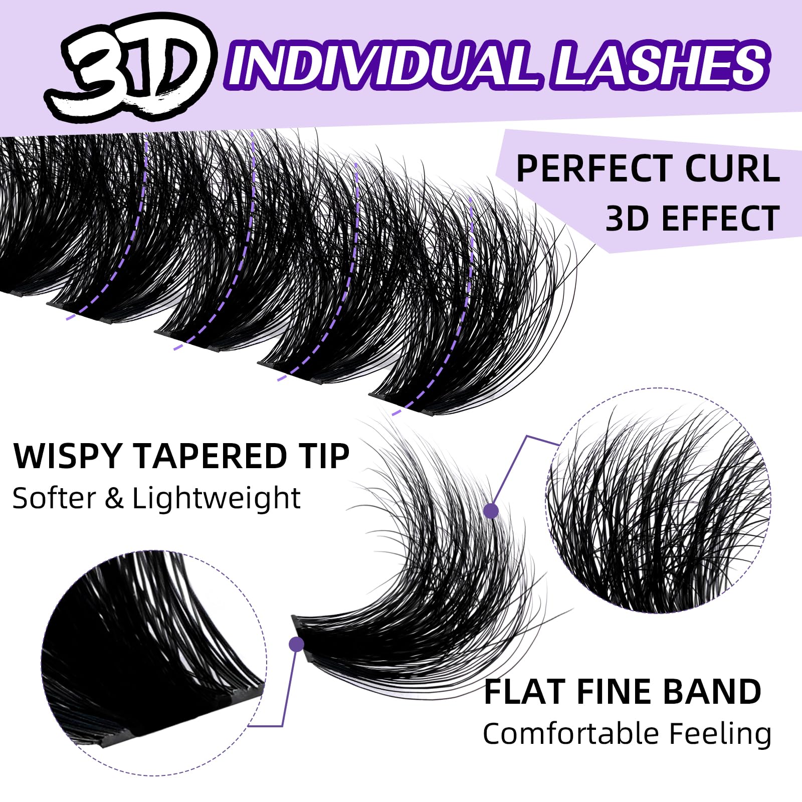 BandQaugen Fluffy Lash Clusters 200D application steps demonstration