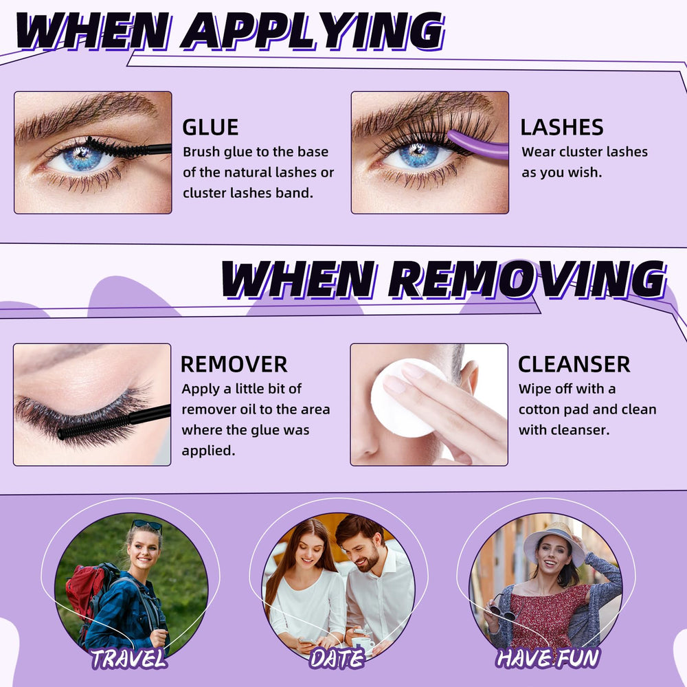 Close-up of B&Qaugen lash bond for full contact area and strong hold.