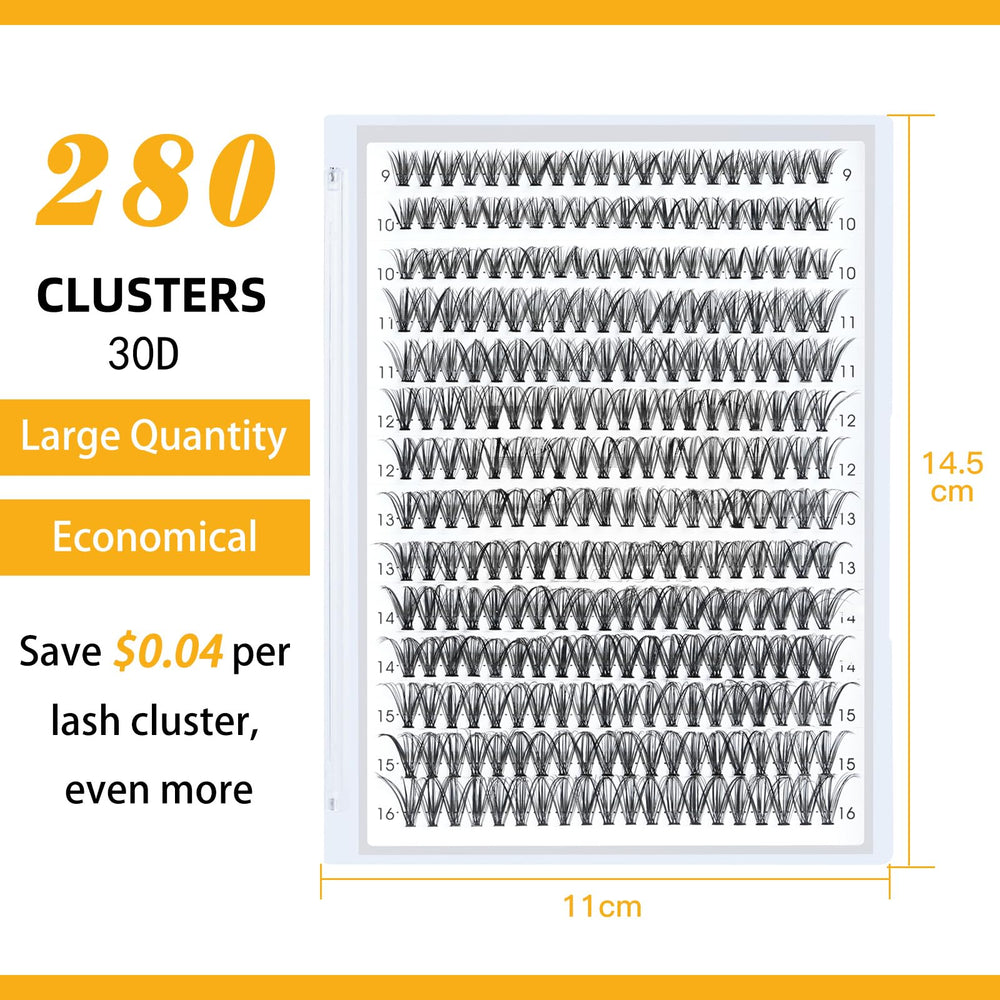 BandQaugen 9-16MIX clusters create a soft cat-eye with varied lengths.