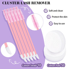 BandQaugen lash remover cotton pads for skin-friendly cleanup