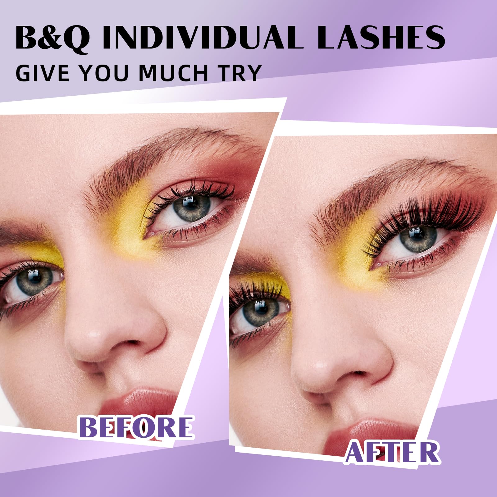 Band Qaugen natural cat-eye look with mixed lengths for versatility
