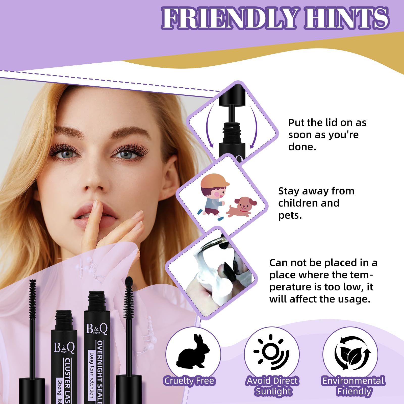 B&Qaugen portable lash kit in compact packaging for on-the-go touch-ups.