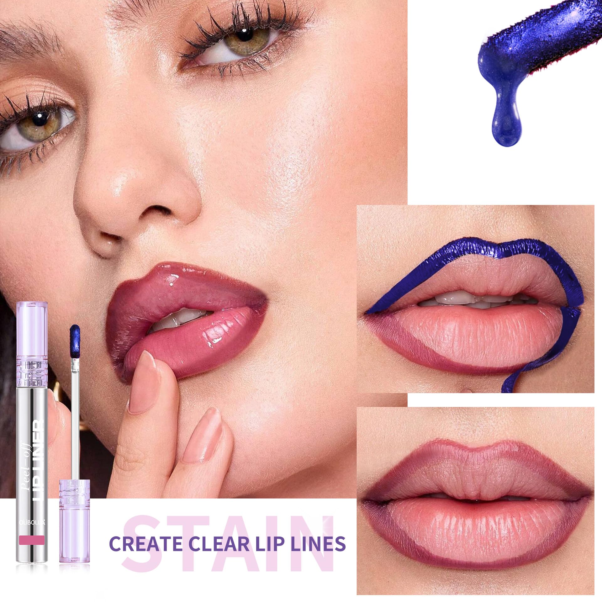 BANGFENG lip liner stain in drying stage for clean contour