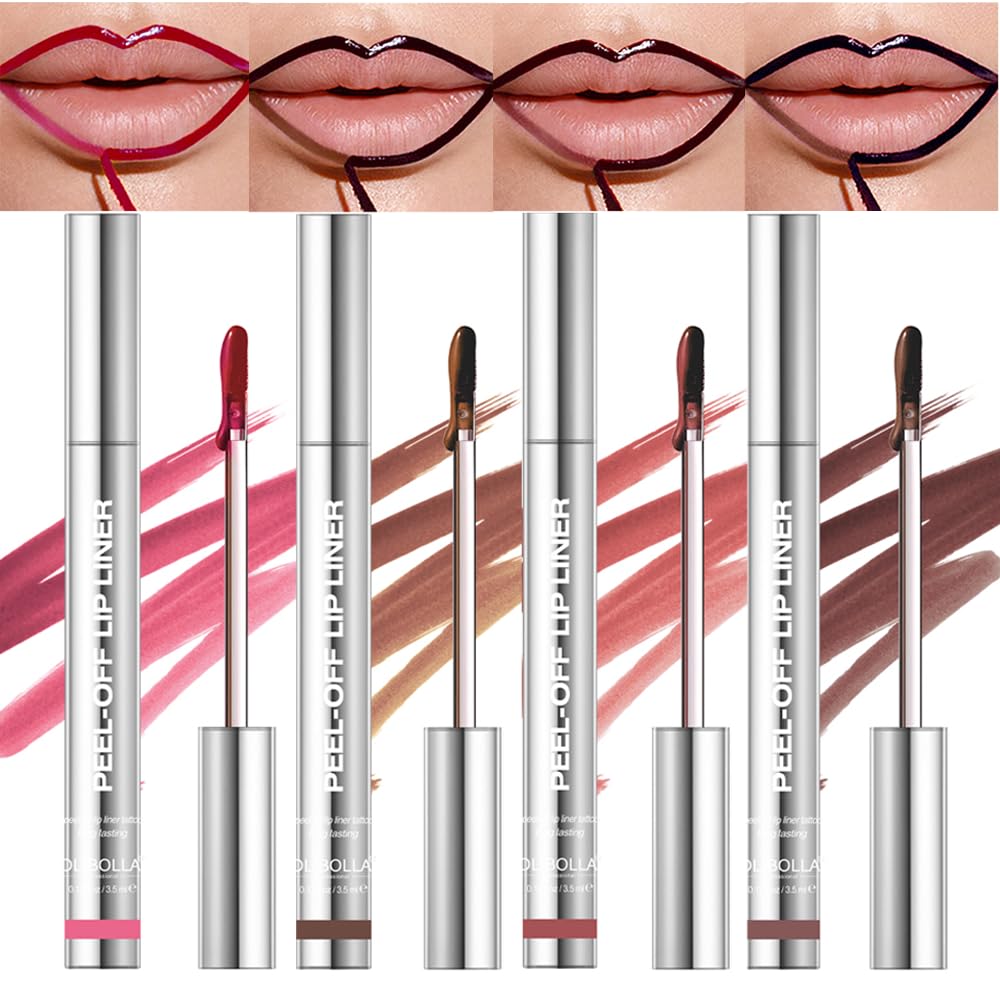 BANGFENG 4Pcs Peel Off Lip Liner Stain set packaging showing bold long-lasting color