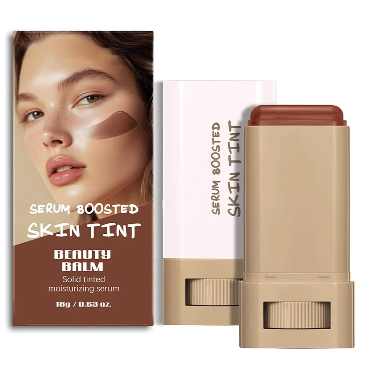 Bangfeng Beauty Balm Serum Stick case showing a sleek twist-up design for on-the-go use.