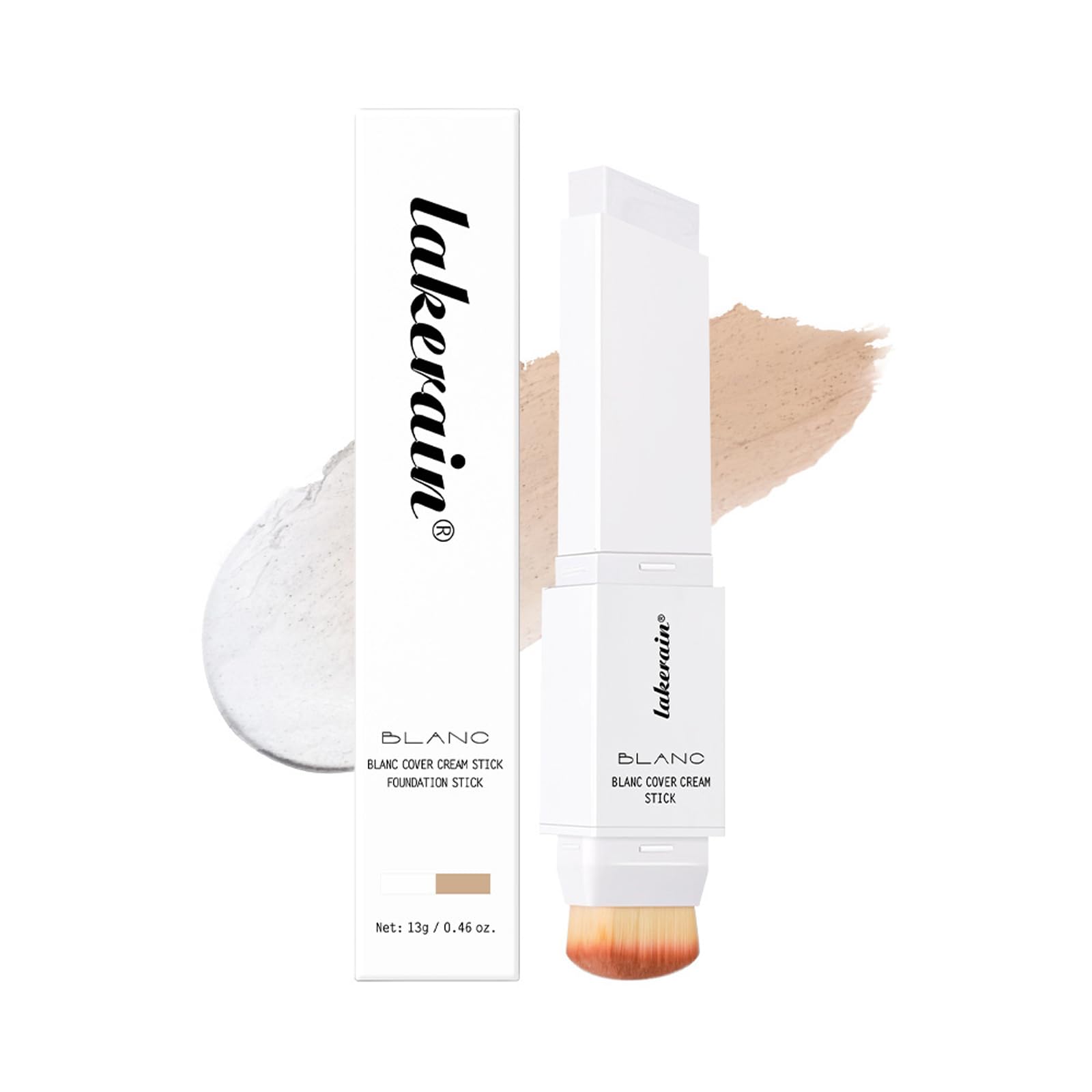 Bangfeng color-changing foundation stick swatch close-up demonstrates natural-tone adaptation for everyday skin.