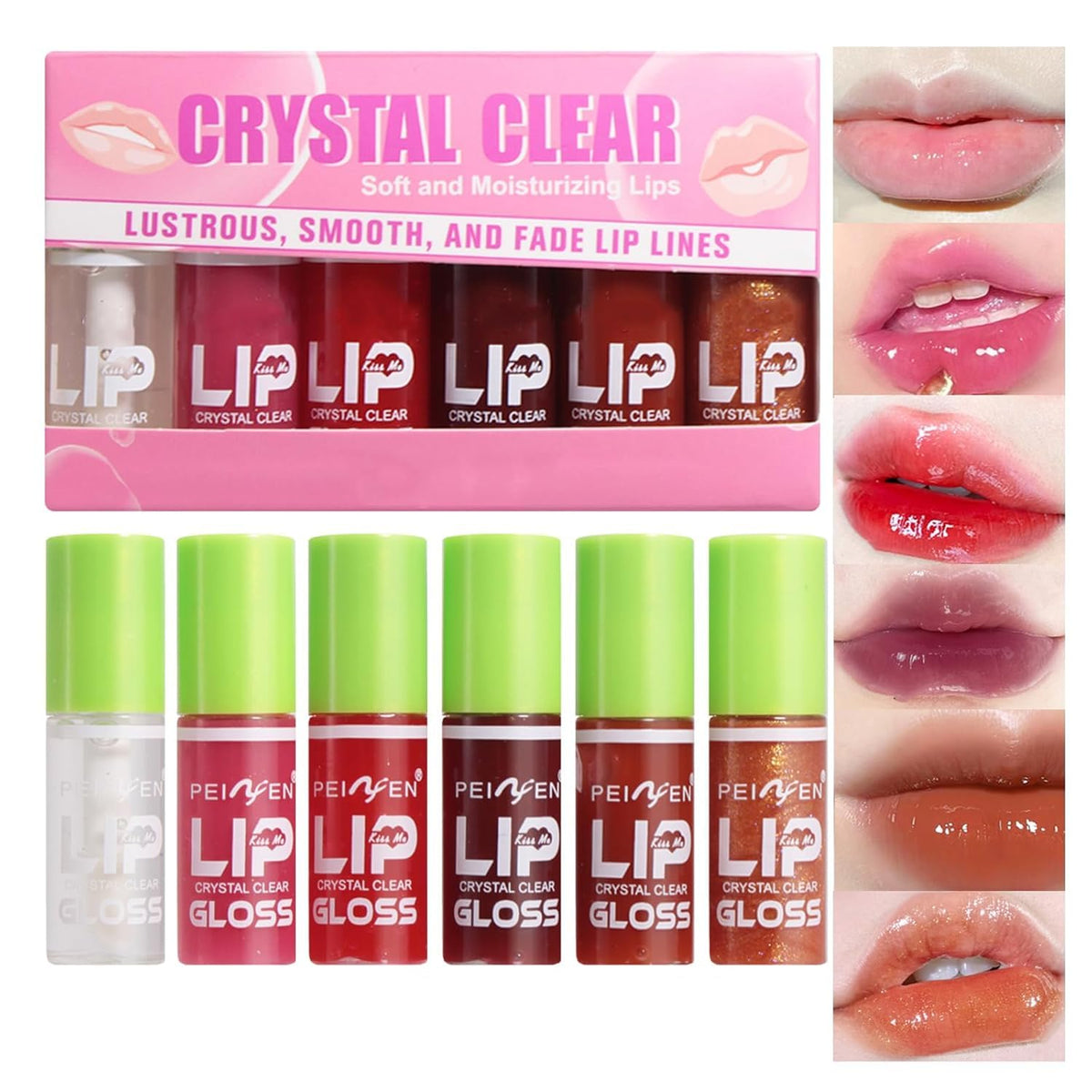 Bangfeng Crystal Clear Lip Oil bottle shown for long-lasting shine and hydration.