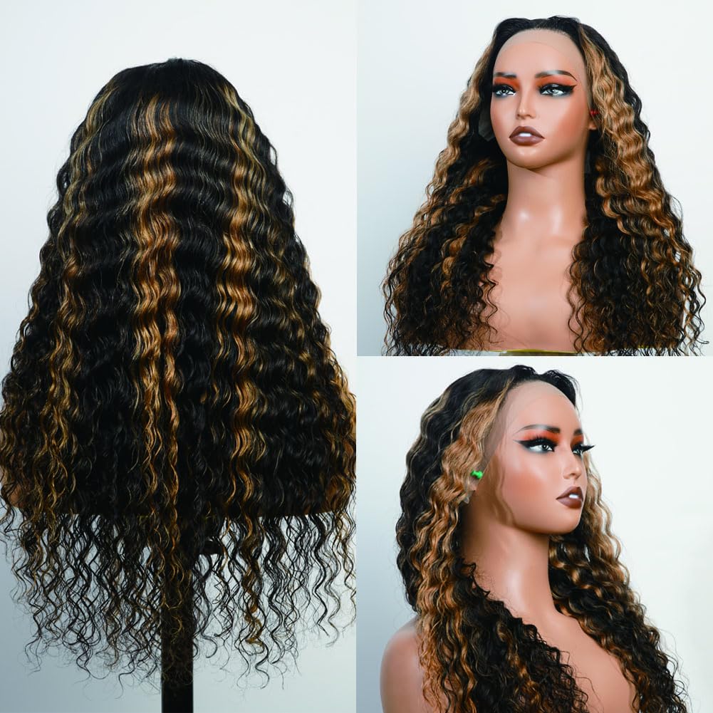 Bangjazz 180 density deep wave lace front wig for a fuller silhouette.