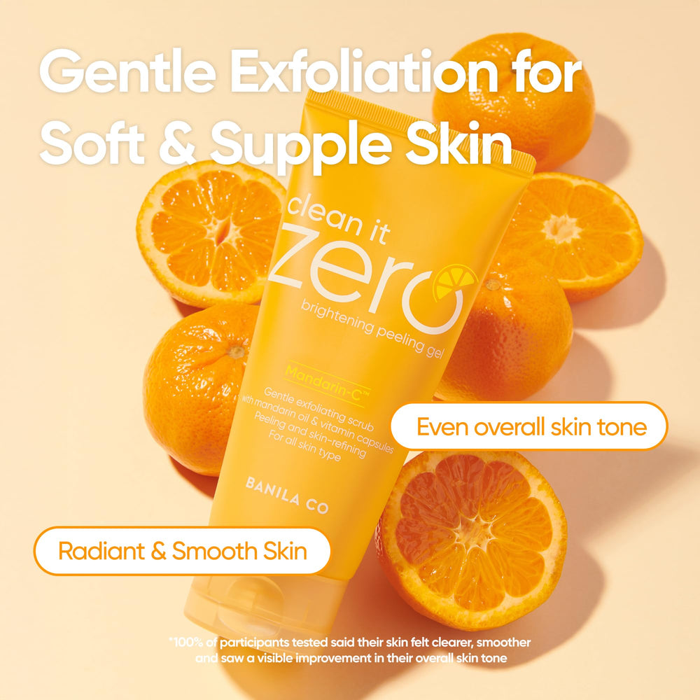 BANILA CO Clean it Zero Brightening Peeling Gel texture during application highlights gentle exfoliation.