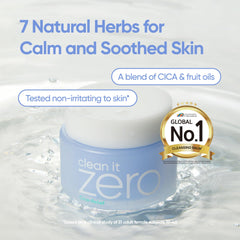 Balm-to-oil texture shown, melting makeup for a smooth cleanse